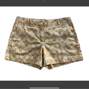 Ann Taylor Beige and White Tennis Racket Patterned Women's Shorts